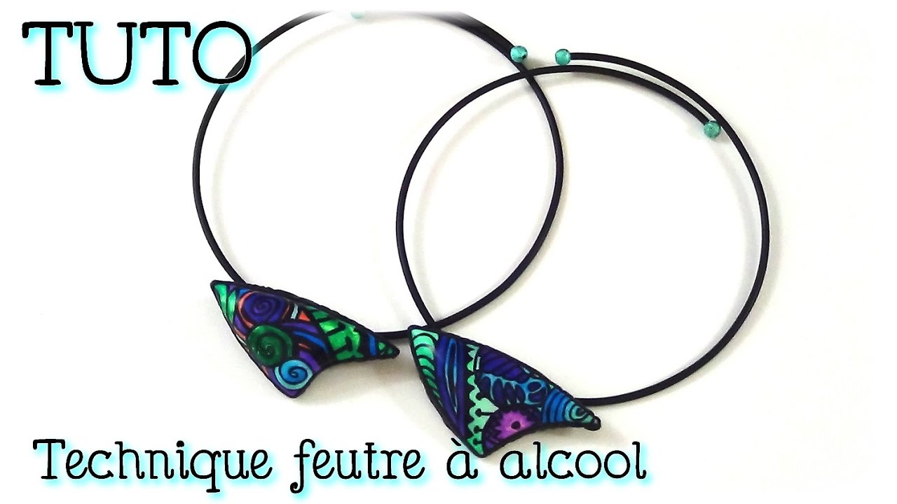 { TUTO } Collier Fimo / technique feutre à alcool diya tailors