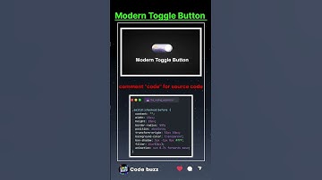 ❤️‍🔥Modern Toggle Button using html and css | code buzz | web development | #coding