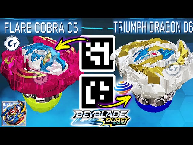 FLARE COBRA C5 QR CODE TRIUMPH DRAGON D5 QR CODE BEYBLADE BURST SURGE APP 