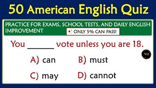 99% FAIL! ARE YOU SMARTER THAN 99%? | 50 American English Test | Mixed Grammar |No.1 Quality English