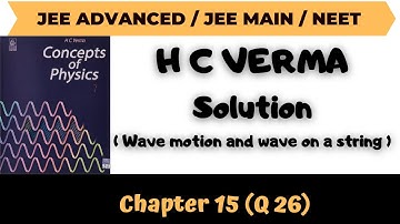 H.C. Verma Solutions || Wave Motion and Waves on a String - Chapter 15 || Question 26 ||