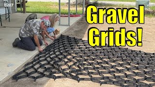 using geo-cell gravel grids for a maintenance free driveway!