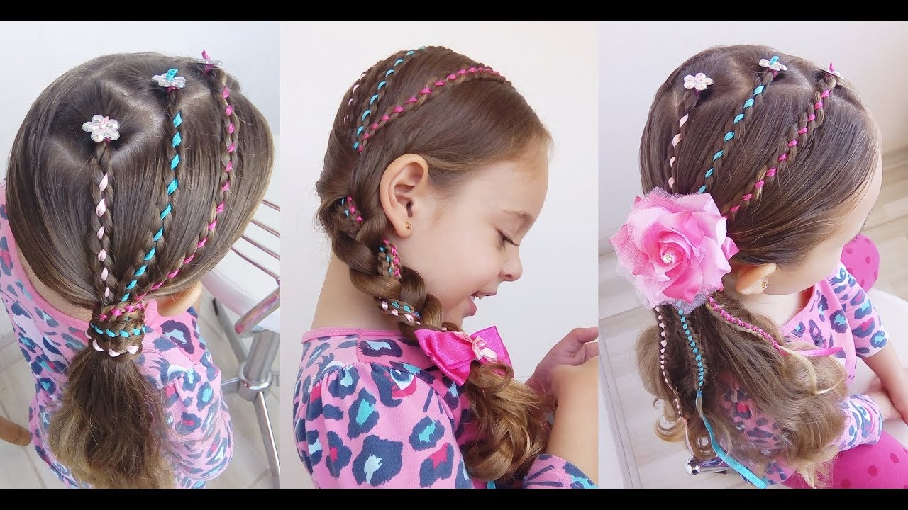 Penteado Infantil Trança 4 pontas com fita e 4 opções de uso - thptnganamst.edu.vn