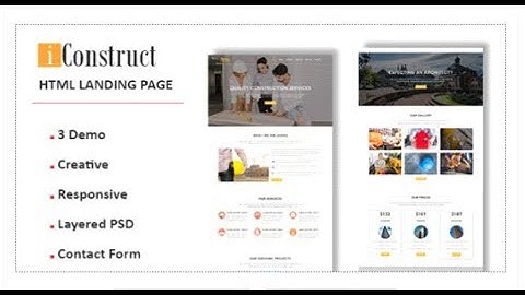 iConstruct - Multipurpose Responsive Landing Pages | Themeforest Templates