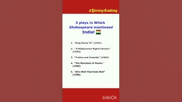 5 plays in Which Shakespeare mentioned India 🇮🇳 l 📚🎓 #shorts #youtubeshorts #viral #ugcnet