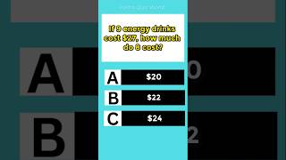 If 9 energy drinks cost $27, how much do 8 cost❓| Pasha Quiz World #quiztime #iqtest #braintest