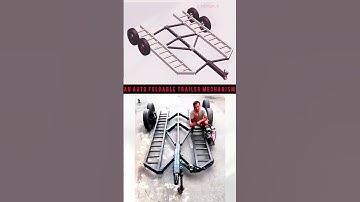 The image shows an auto-foldable trailer mechanism. Trailers are unpowered vehicles towed