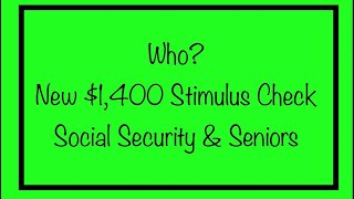 Who New 1 400 Stimulus Check for Social Security Seniors