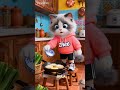 Cutest Cat Chef Makes RAINBOW PANCAKES on a Rainy Day! 🌈😻 #shorts #catlovers