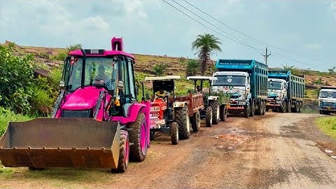 JCB 3dx Backhoe Loading Mud in Mahindra 475 JCB Miti khudai work video JCB working #jcb #jcb3dx
