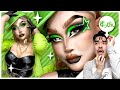 【ドラァグクイーンメイク】　ネオンに光るグリーンのギャル！Green gal glowing in neon!【Dragqueen Makeup】
