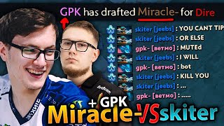 MIRACLE and GPK team up to fight FALCON SKITER in Ranked ALL CHATS dota 2