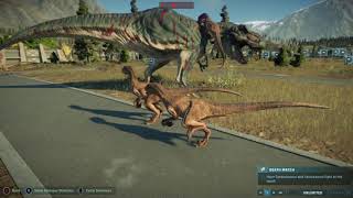 5 Trex vs 50 Velociraptors NEW Set Up Jurassic World Evolution 2 First Fight Attempt Need to Fix