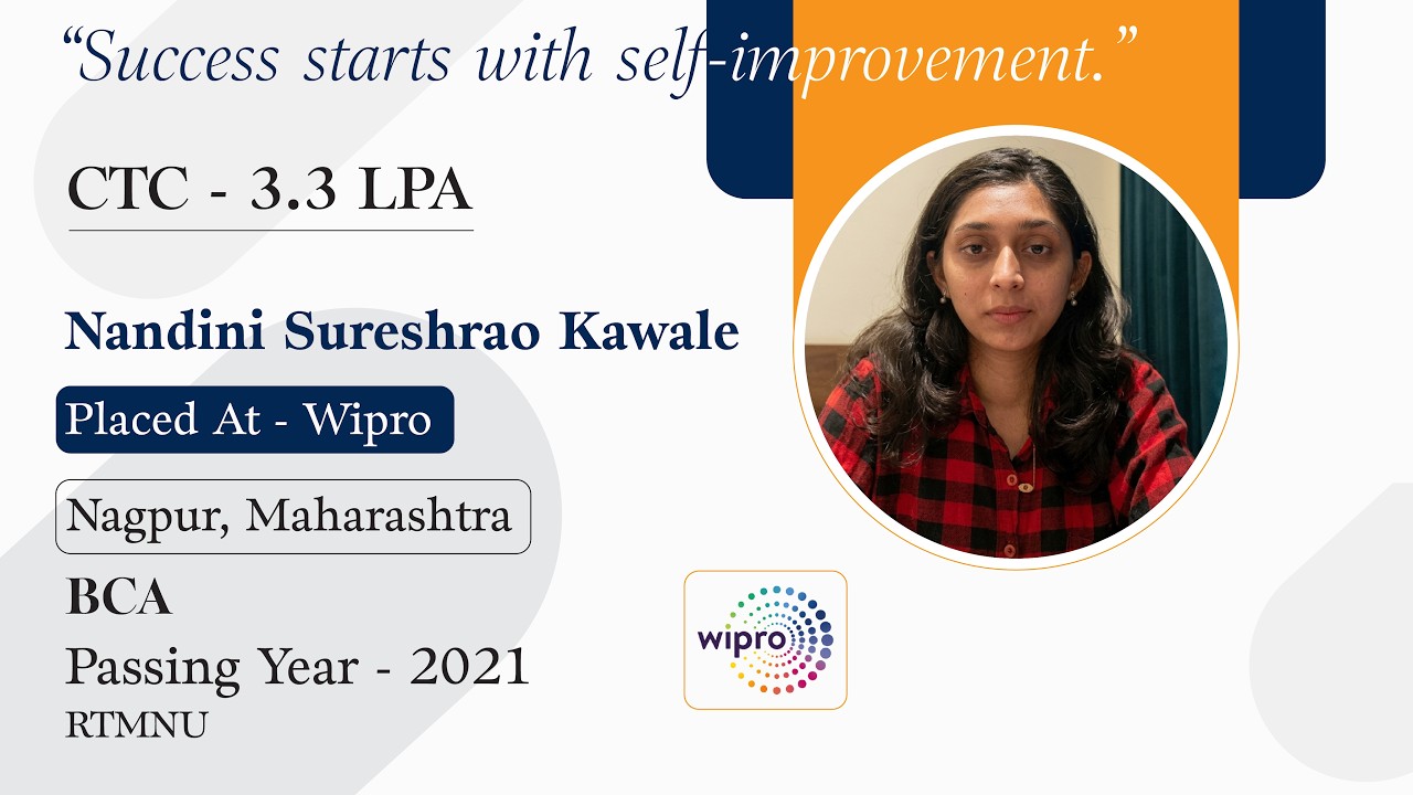 Fresher selected in Wipro in Nagpur through Evision Technoserve placement support