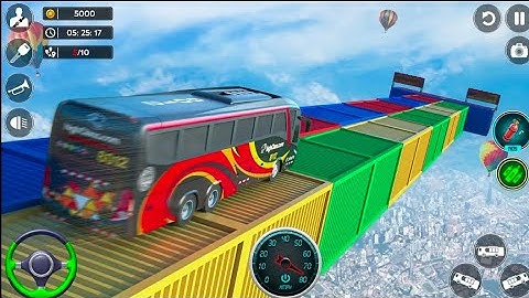 Impossible Crazy Bus Mega Ramp - Impossible Racing City Bus Stunt simulator - Android Gameplay