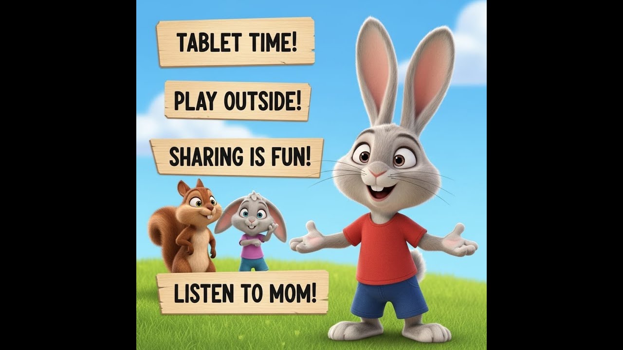 Bunny and the Tablet Time | Screen Addiction Story for Kids | Happy Bunny Tales