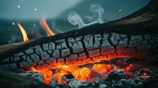 Midnight Bonfire by the Ocean | Soothing Nature Sounds