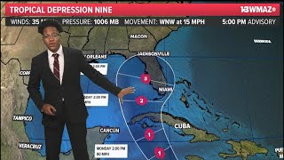 Friday 9/23 5 p.m. Tropical Update: Major hurricane forecasted to make landfall in southeast US