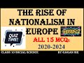 Rise of Nationalism MCQs | PYQ Rise of Nationalism in Europe | Class 10 History Chapter 1| Important