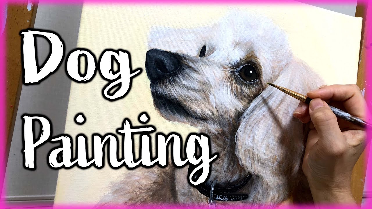 アクリル絵の具 で写実画 トイプードル Dog Painting Youtube