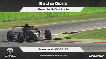 iRacing - 22S3 - Formula iR-04 - Formula 4 - Imola - SG