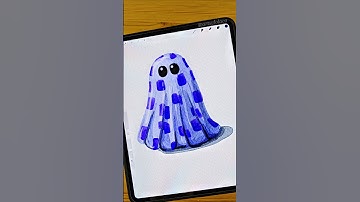 Spotted Blue Ghost 👻💙 #procreate #shorts #art #watercolor