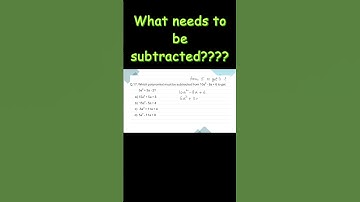 What needs to be subtracted? #ged  #math #subtractpolynomials @GEDMathSimplified #algebra