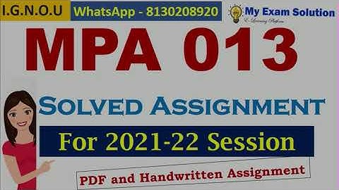 MPA 013 Solved Assignment 2021-22 | Public System Management | IGNOU Solved Assignment