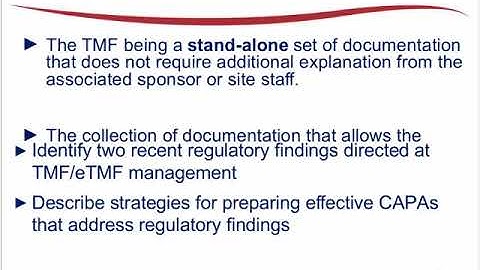 TMF/eTMF Regulatory Agency Expectations, Inspections, and Findings Trailer