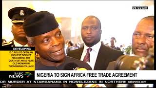 Nigeria to sign Africa free trade agreement