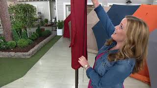 Guarda sol redondo de 9 pes Garden Reflections com capa na QVC