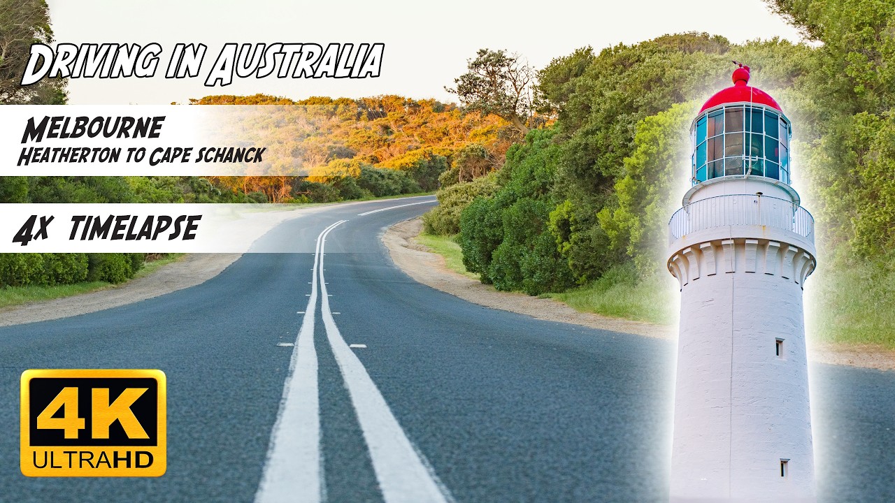 Driving in Australia - Heatherton to Cape Schanck Lighthouse 4x TIMELAPSE