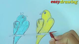 تعليم الرسم للأطفال/تعلم رسم عصفور بطريقة سهلة جدا بأستخدام رقم 2