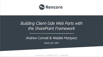 Webinar: Building Client-Side Web Parts with the SharePoint Framework