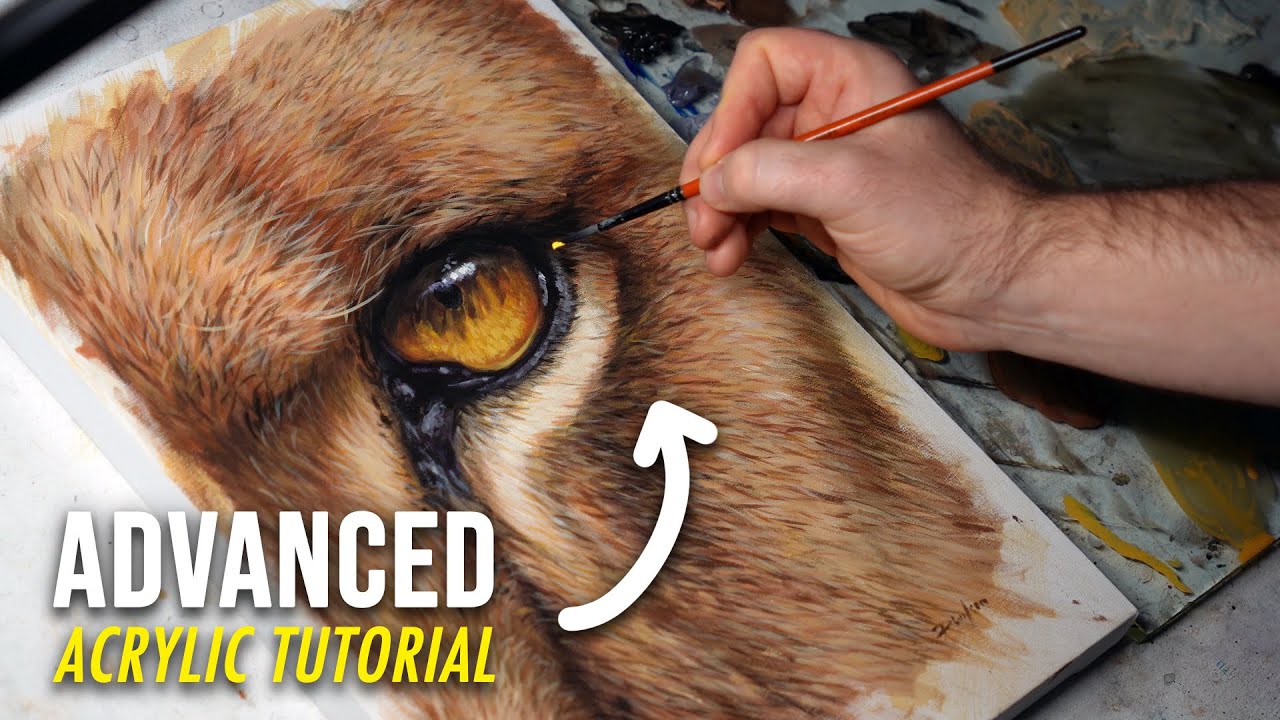 Paint a Lion Eye | Full Acrylic Painting Tutorial