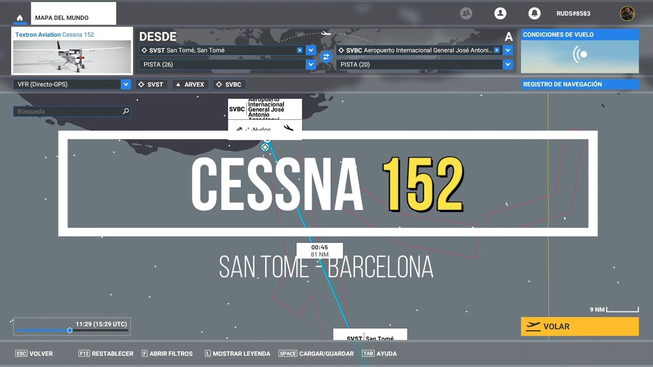 SAN TOME - BARCELONA, Sobrevolando Lechería en la llegada en el Flight Simulator 2020