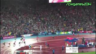 Men's 4 x 100m Relay Final Usain Bolt   Commonwealth Games 2014 HD