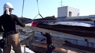 新潟県見附市　雨漏り修理　屋根　全面リフォーム１−６　☆屋根材降ろし☆