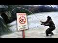 Fishing a flooded river for powerful fish