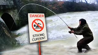 Fishing a FLOODED river for powerful fish