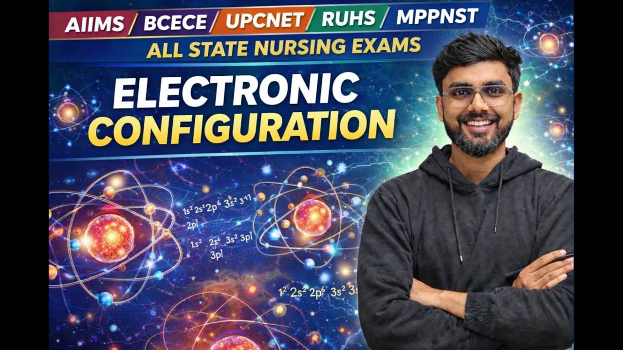 🎯electronic configuration  AIIMS Nursing + Paramedical 2026 | BCECE | JCECE | WBJEE | UPCNET |