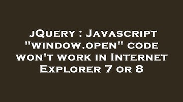 jQuery : Javascript "window.open" code won