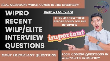 🔥Wipro WILP/ELITE Interview Questions & Answers | Must watch before your Interview