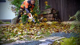 STIHL BGA 60 leaf blower test for GARDEN RAILROAD maintenance