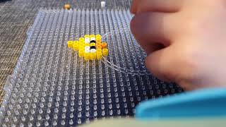 Making easter decorations with perler beads!