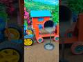 😲Real working Mini tractor Meking cement pillar🚜 Amezing»DIY construction machine #shorts