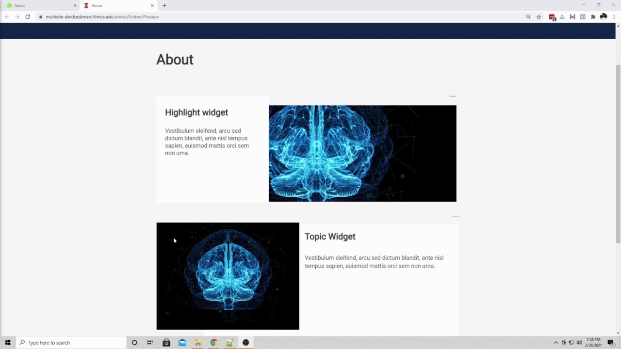A screenshot from Sitefinity tutorial: Highlight widget