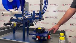 LabelMill, LM1012  Tamp Semi-Automatic Label Applicator for Curved Honey Containers