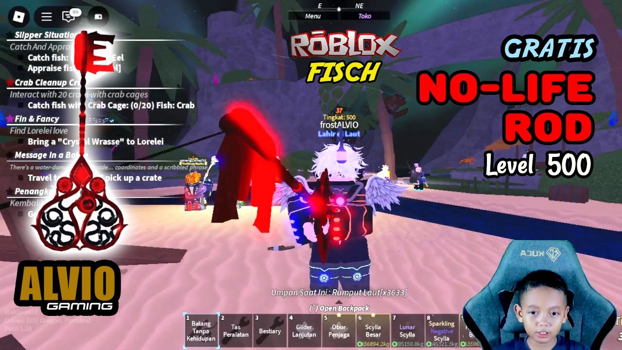 Gratis No-Life Rod di level 500 game Fisch Roblox  - Alvio Gaming