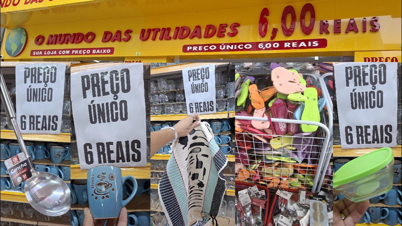 PREÇO ÚNICO DE  R$6,00 - O MUNDO DAS UTILIDADES - UTILIDADES DO LAR, DECORAÇÃO, PANOS DE CHÃO....